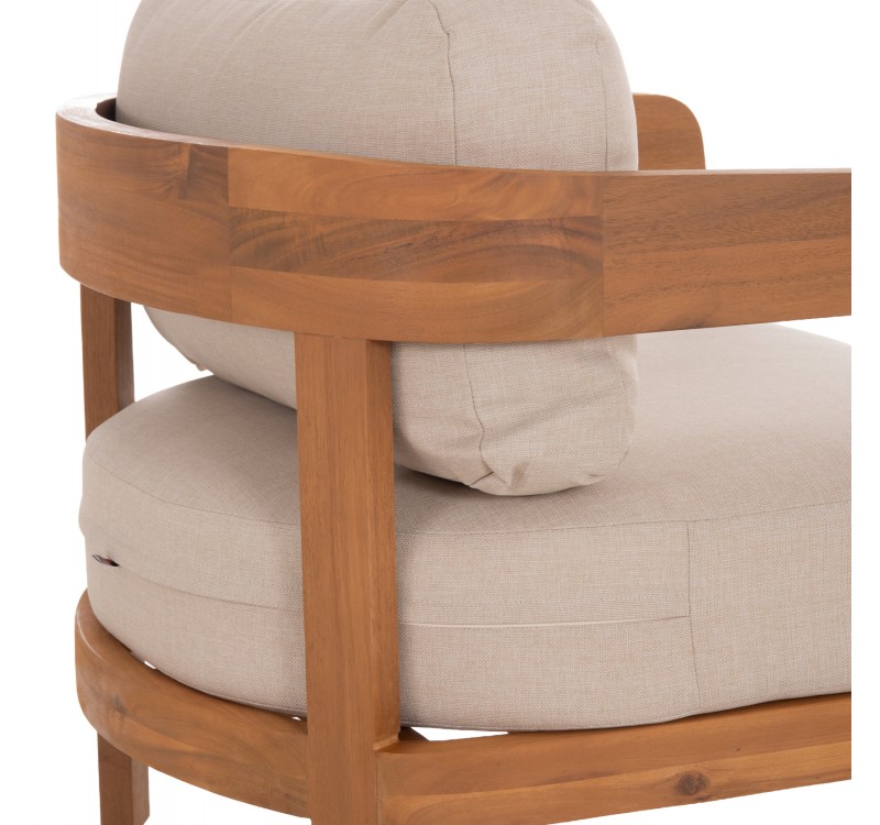 LOUNGE ΣΕΤ SOLARA HM10892 ΤΡΑΠΕΖΑΚΙ & 2 ΠΟΛΥΘΡΟΝΕΣ--ΞΥΛΟ ΑΚΑΚΙΑΣ--ΕΚΡΟΥ ΜΑΞΙΛΑΡΙΑ