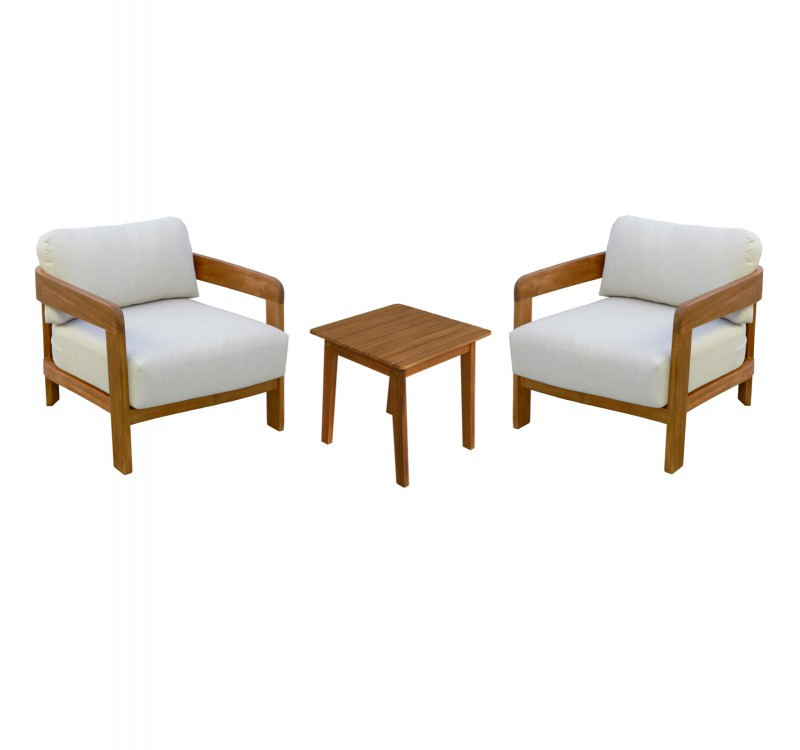 LOUNGE ΣΕΤ SOLARA HM10892 ΤΡΑΠΕΖΑΚΙ & 2 ΠΟΛΥΘΡΟΝΕΣ--ΞΥΛΟ ΑΚΑΚΙΑΣ--ΕΚΡΟΥ ΜΑΞΙΛΑΡΙΑ