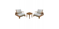 LOUNGE ΣΕΤ MIREX HM10893 ΤΡΑΠΕΖΑΚΙ & 2 ΠΟΛΥΘΡΟΝΕΣ--ΞΥΛΟ ΑΚΑΚΙΑΣ--ΕΚΡΟΥ ΜΑΞΙΛΑΡΙΑ