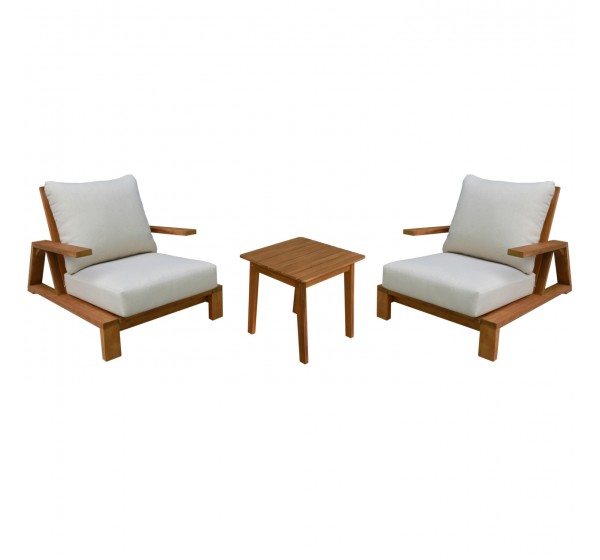 LOUNGE ΣΕΤ MIREX HM10893 ΤΡΑΠΕΖΑΚΙ & 2 ΠΟΛΥΘΡΟΝΕΣ--ΞΥΛΟ ΑΚΑΚΙΑΣ--ΕΚΡΟΥ ΜΑΞΙΛΑΡΙΑ