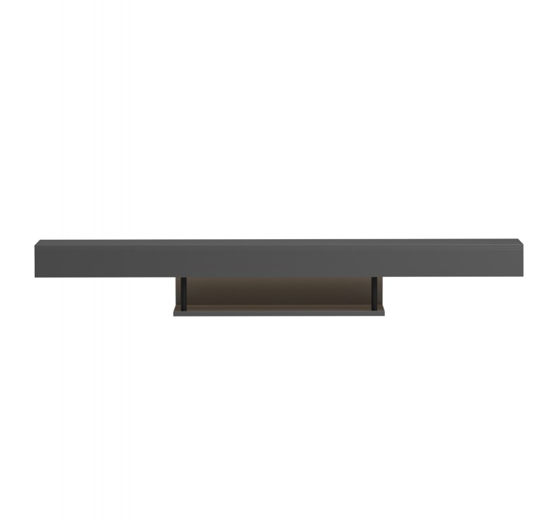 ΕΠΙΠΛΟ ΤΗΛΕΟΡΑΣΗΣ ΤΟΙΧΟΥ ME LED SAVOR HM18381.05 ΜΕΛΑΜΙΝΗ ΣΕ ΓΚΡΙ 150x29,5x22Υεκ