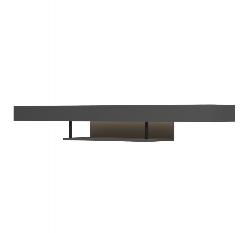 ΕΠΙΠΛΟ ΤΗΛΕΟΡΑΣΗΣ ΤΟΙΧΟΥ ME LED SAVOR HM18381.05 ΜΕΛΑΜΙΝΗ ΣΕ ΓΚΡΙ 150x29,5x22Υεκ