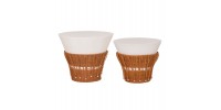 ΣΕΤ 2ΤΜΧ ΒΟΗΘΗΤΙΚΑ ΤΡΑΠΕΖΙΑ PERRAL HM21138.02 FIBER CEMENT ΛΕΥΚΟ-ΦΥΣΙΚΟ RATTAN