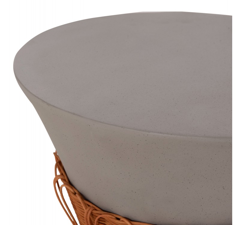 ΣΕΤ 2ΤΜΧ ΒΟΗΘΗΤΙΚΑ ΤΡΑΠΕΖΙΑ PERRAL HM21138.03 FIBER CEMENT ΓΚΡΙ--ΦΥΣΙΚΟ RATTAN
