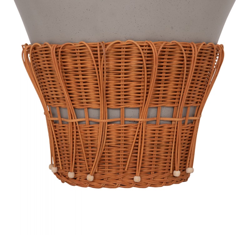 ΣΕΤ 2ΤΜΧ ΒΟΗΘΗΤΙΚΑ ΤΡΑΠΕΖΙΑ PERRAL HM21138.03 FIBER CEMENT ΓΚΡΙ--ΦΥΣΙΚΟ RATTAN