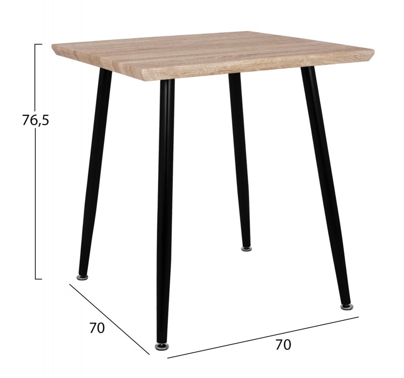 ΣΕΤ ΤΡΑΠΕΖΑΡΙΑΣ 3ΤΜΧ PALOMA HM21380.02 ΤΕΤΡΑΓΩΝΟ ΤΡΑΠΕΖΙ & 2 ΚΑΡΕΚΛΕΣ ΣΕ ΜΑΥΡΟ