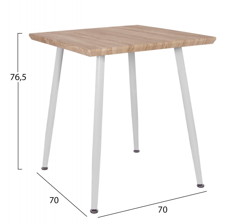 ΣΕΤ ΤΡΑΠΕΖΑΡΙΑΣ 3ΤΜΧ PALOMA HM21380.01 ΤΕΤΡΑΓΩΝΟ ΤΡΑΠΕΖΙ & 2 ΚΑΡΕΚΛΕΣ ΣΕ ΛΕΥΚΟ