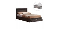 ΚΡΕΒΑΤΙ ΜΟΝΟ ΜΕ ΣΥΡΤΑΡΙ & ΣΤΡΩΜΑ MELANY HM10756.02 ΜΕΛΑΜΙΝΗ ZEBRANO--ΓΙΑ 90x190εκ