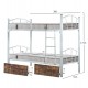 ΚΟΥΚΕΤΑ ΜΕ 2 ΣΥΡΤΑΡΙΑ ΚΑΦΕ & ΣΤΡΩΜΑΤΑ 90X190εκ FLOOR HM10749.01 ΜΕΤΑΛΛΟ ΛΕΥΚΟ