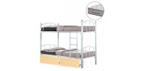 ΚΟΥΚΕΤΑ ΜΕ 2 ΣΥΡΤΑΡΙΑ SONAMA & ΣΤΡΩΜΑΤΑ 90X190εκ FLOOR HM10749.02 ΜΕΤΑΛΛΟ ΛΕΥΚΟ