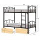 ΚΟΥΚΕΤΑ ΜΕ 2 ΣΥΡΤΑΡΙΑ SONAMA & ΣΤΡΩΜΑΤΑ 90X190εκ FLOOR HM10749.04 ΜΕΤΑΛΛΟ ΜΑΥΡΟ