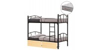 ΚΟΥΚΕΤΑ ΜΕ 2 ΣΥΡΤΑΡΙΑ SONAMA & ΣΤΡΩΜΑΤΑ 90X190εκ FLOOR HM10749.04 ΜΕΤΑΛΛΟ ΜΑΥΡΟ