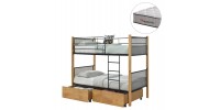 ΚΟΥΚΕΤΑ ΜΕ 2 ΣΥΡΤΑΡΙΑ & 2 ΣΤΡΩΜΑΤΑ 90X190εκ RAYVEN HM10749.06 ΞΥΛΟ ΚΑΙ ΜΕΤΑΛΛΟ