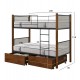 ΚΟΥΚΕΤΑ ΜΕ 2 ΣΥΡΤΑΡΙΑ & 2 ΣΤΡΩΜΑΤΑ 90X190εκ RAYVEN HM10749.05 ΞΥΛΟ ΚΑΡΥΔΙ ΚΑΙ ΜΕΤΑΛΛΟ