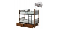 ΚΟΥΚΕΤΑ ΜΕ 2 ΣΥΡΤΑΡΙΑ & 2 ΣΤΡΩΜΑΤΑ 90X190εκ RAYVEN HM10749.05 ΞΥΛΟ ΚΑΡΥΔΙ ΚΑΙ ΜΕΤΑΛΛΟ