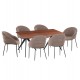 ΣΕΤ ΤΡΑΠΕΖΑΡΙΑΣ 7ΤΜΧ DRENNY HM10936.03 MDF TOP ΚΑΡΥΔΙ--ΥΦΑΣΜΑ TAUPE & ΜΕΤΑΛΛΟ ΜΑΥΡΟ