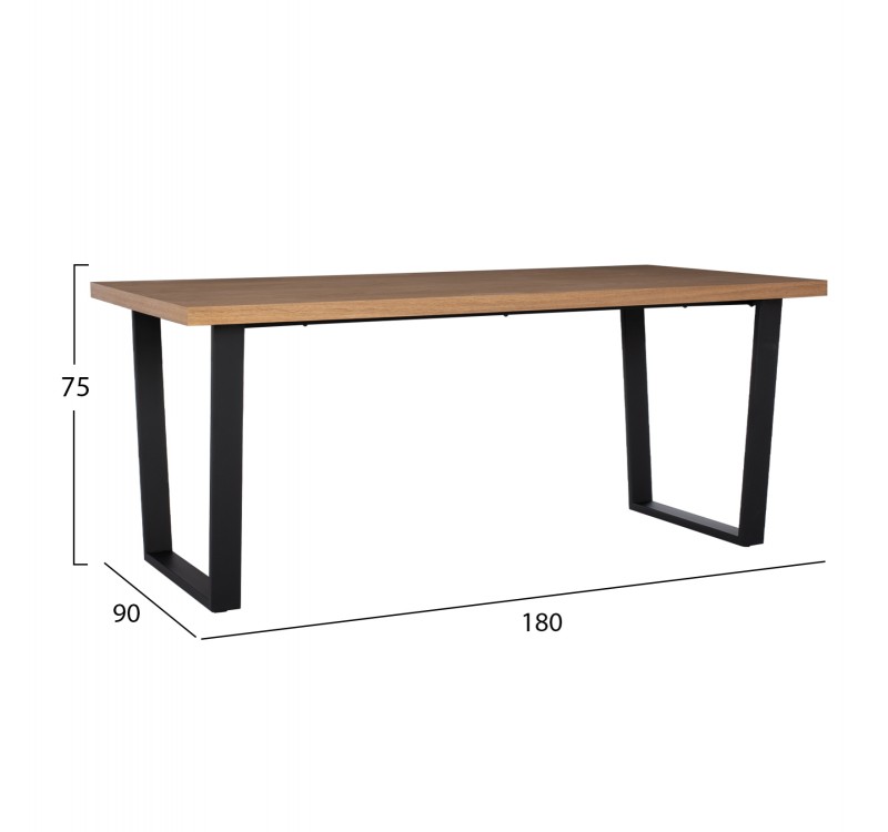 ΣΕΤ ΤΡΑΠΕΖΑΡΙΑΣ 7ΤΜΧ MANIDO HM10949.03 MDF TOP--ΥΦΑΣΜΑ TAUPE & ΜΕΤΑΛΛΟ ΜΑΥΡΟ