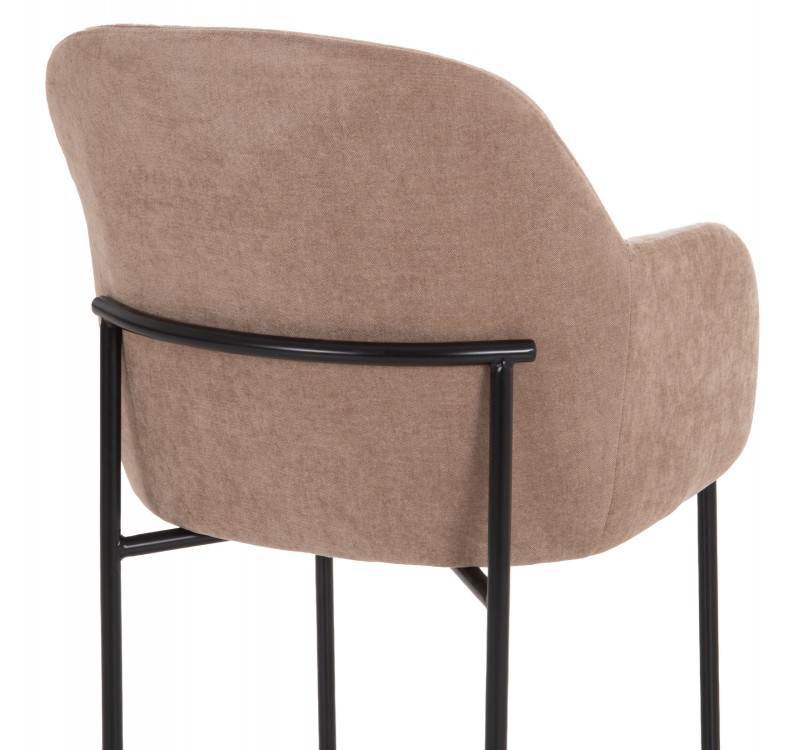 ΣΕΤ ΤΡΑΠΕΖΑΡΙΑΣ 7ΤΜΧ MANIDO HM10949.03 MDF TOP--ΥΦΑΣΜΑ TAUPE & ΜΕΤΑΛΛΟ ΜΑΥΡΟ