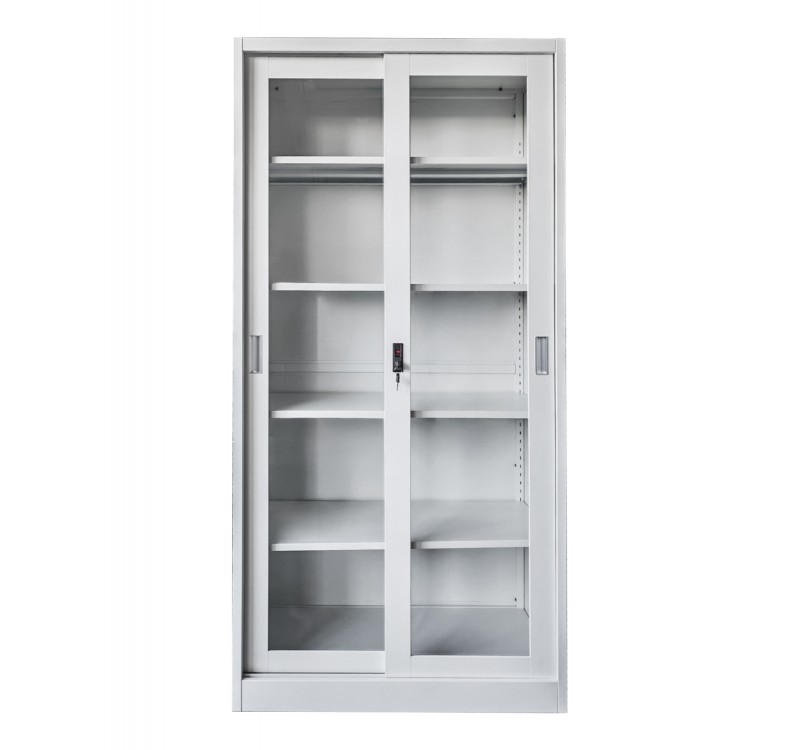 ΒΙΒΛΙΟΘΗΚΗ ΜΕ ΣΥΡΟΜΕΝΕΣ ΠΟΡΤΕΣ SIDER HM6632.02 ΜΕΤΑΛΛΙΚΗ ΛΕΥΚΗ 90x40x185Υεκ