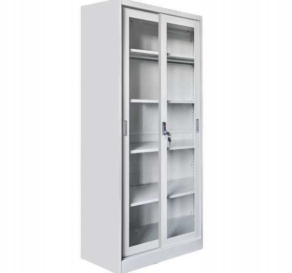 ΒΙΒΛΙΟΘΗΚΗ ΜΕ ΣΥΡΟΜΕΝΕΣ ΠΟΡΤΕΣ SIDER HM6632.02 ΜΕΤΑΛΛΙΚΗ ΛΕΥΚΗ 90x40x185Υεκ