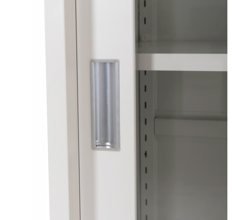 ΒΙΒΛΙΟΘΗΚΗ ΜΕ ΣΥΡΟΜΕΝΕΣ ΠΟΡΤΕΣ SIDER HM6632.02 ΜΕΤΑΛΛΙΚΗ ΛΕΥΚΗ 90x40x185Υεκ