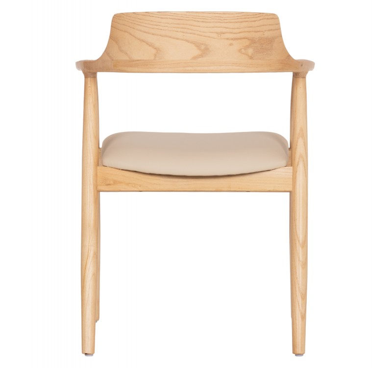 ΠΟΛΥΘΡΟΝΑ ΤΡΑΠΕΖΑΡΙΑΣ TARGA HM18336.11 RUBBERWOOD ΦΥΣΙΚΟ & PU ΕΚΡΟΥ 58x54x78Yεκ