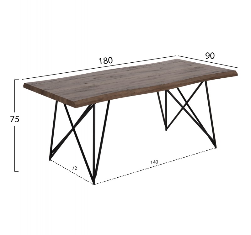 ΣΕΤ ΤΡΑΠΕΖΑΡΙΑΣ 7ΤΜΧ VIGOR HM21355 ΤΡΑΠΕΖΙ 180x90εκ ΜΕ 6 ΚΑΡΕΚΛΕΣ
