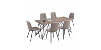 ΣΕΤ ΤΡΑΠΕΖΑΡΙΑΣ 7ΤΜΧ VIGOR HM21355 ΤΡΑΠΕΖΙ 180x90εκ ΜΕ 6 ΚΑΡΕΚΛΕΣ