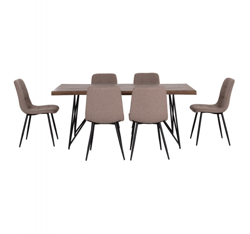 ΣΕΤ ΤΡΑΠΕΖΑΡΙΑΣ 7ΤΜΧ VIGOR HM21355 ΤΡΑΠΕΖΙ 180x90εκ ΜΕ 6 ΚΑΡΕΚΛΕΣ