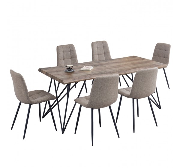ΣΕΤ ΤΡΑΠΕΖΑΡΙΑΣ 7ΤΜΧ VIGOR HM21355 ΤΡΑΠΕΖΙ 180x90εκ ΜΕ 6 ΚΑΡΕΚΛΕΣ