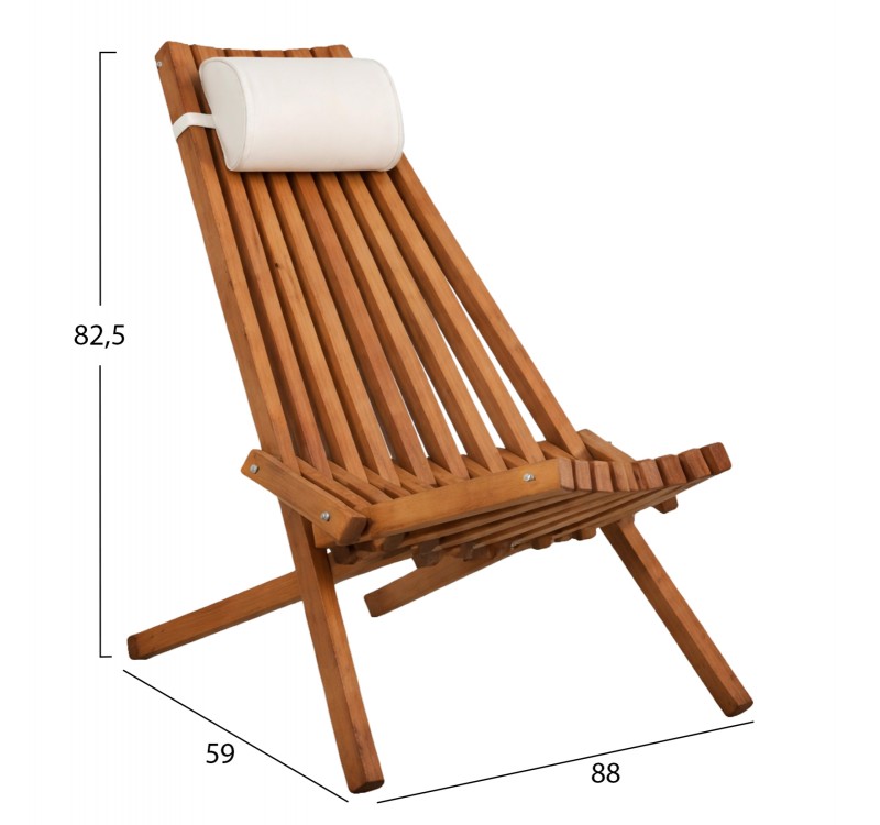 ΠΟΛΥΘΡΟΝΑ LOUNGE ΜΕ ΜΑΞΙΛΑΡΑΚΙ ΠΤΥΣΣΟΜΕΝΗ SHIGAN HM6530 ΞΥΛΟ ΑΚΑΚΙΑΣ 88x59x82.5Υεκ