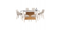 ΣΕΤ ΤΡΑΠΕΖΑΡΙΑΣ 7ΤΜΧ NORDU HM21359 ΚΕΡΑΜΙΚΟ TOP/MDF ΒΑΣΗ--PU ΚΡΕΜ/ΜΕΤΑΛ.ΠΟΔΙΑ