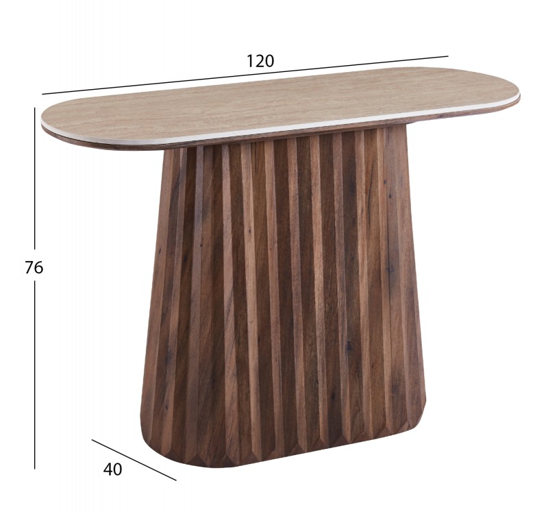 ΚΟΝΣΟΛΑ WALDEN HM18439 ΚΕΡΑΜΙΚΟ TOP ΤΡΑΒΕΡΤΙΝΑ--MDF ΒΑΣΗ ΚΑΡΥΔΙ 120x40x76Υεκ