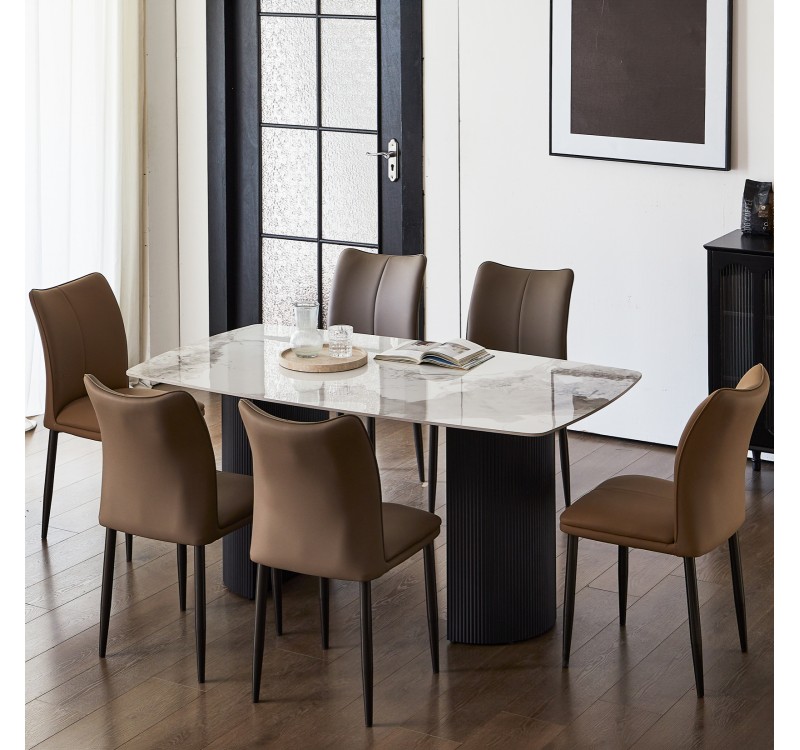 ΣΕΤ ΤΡΑΠΕΖΑΡΙΑΣ 7ΤΜΧ MINAO HM21362 ΚΕΡΑΜΙΚΟ TOP/MDF ΠΟΔΙΑ--PU ΚΑΦΕ/ΜΕΤΑΛ.ΠΟΔΙΑ