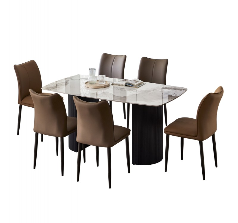 ΣΕΤ ΤΡΑΠΕΖΑΡΙΑΣ 7ΤΜΧ MINAO HM21362 ΚΕΡΑΜΙΚΟ TOP/MDF ΠΟΔΙΑ--PU ΚΑΦΕ/ΜΕΤΑΛ.ΠΟΔΙΑ