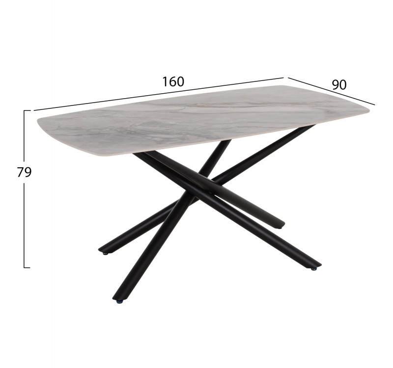 ΣΕΤ ΤΡΑΠΕΖΑΡΙΑΣ 7ΤΜΧ ISKA HM21363 ΚΕΡΑΜΙΚΟ TOP/ΜΕΤΑΛ. ΠΟΔΙΑ--PU ΜΠΕΖ/ΜΕΤΑΛ.ΠΟΔΙΑ
