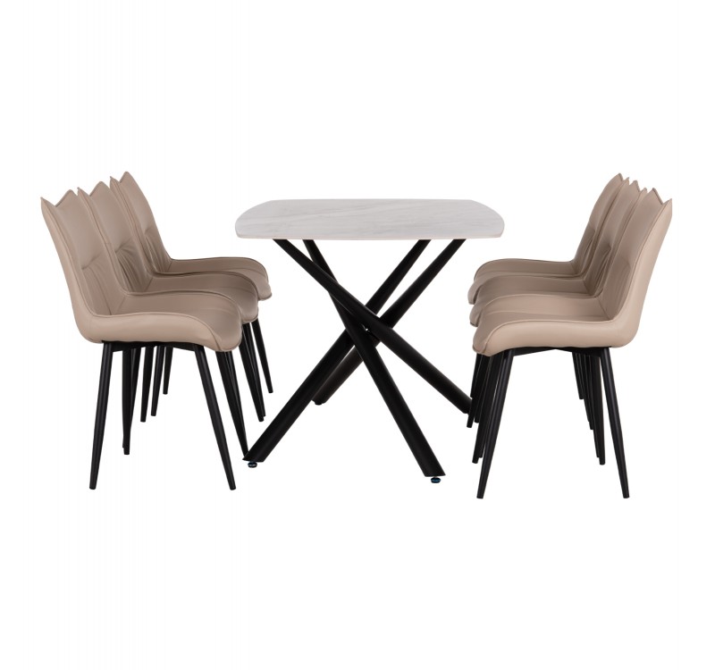 ΣΕΤ ΤΡΑΠΕΖΑΡΙΑΣ 7ΤΜΧ ISKA HM21363 ΚΕΡΑΜΙΚΟ TOP/ΜΕΤΑΛ. ΠΟΔΙΑ--PU ΜΠΕΖ/ΜΕΤΑΛ.ΠΟΔΙΑ
