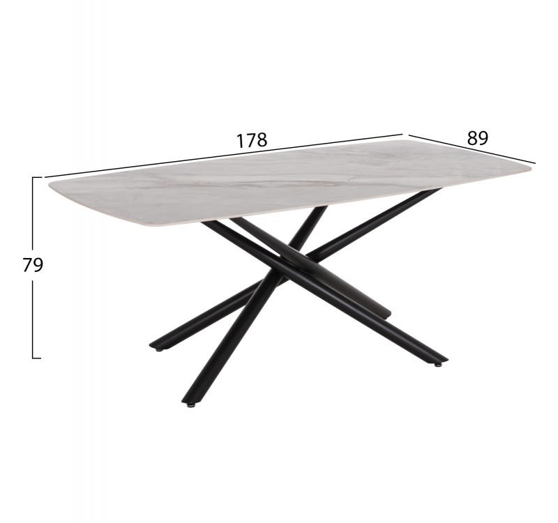 ΣΕΤ ΤΡΑΠΕΖΑΡΙΑΣ 7ΤΜΧ HANAE HM21365 ΚΕΡΑΜΙΚΟ TOP/ΜΕΤΑΛ. ΠΟΔΙΑ--PU ΜΟΚΑ/ΜΕΤΑΛ.ΠΟΔΙΑ