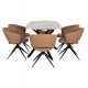 ΣΕΤ ΤΡΑΠΕΖΑΡΙΑΣ 7ΤΜΧ HANAE HM21365 ΚΕΡΑΜΙΚΟ TOP/ΜΕΤΑΛ. ΠΟΔΙΑ--PU ΜΟΚΑ/ΜΕΤΑΛ.ΠΟΔΙΑ