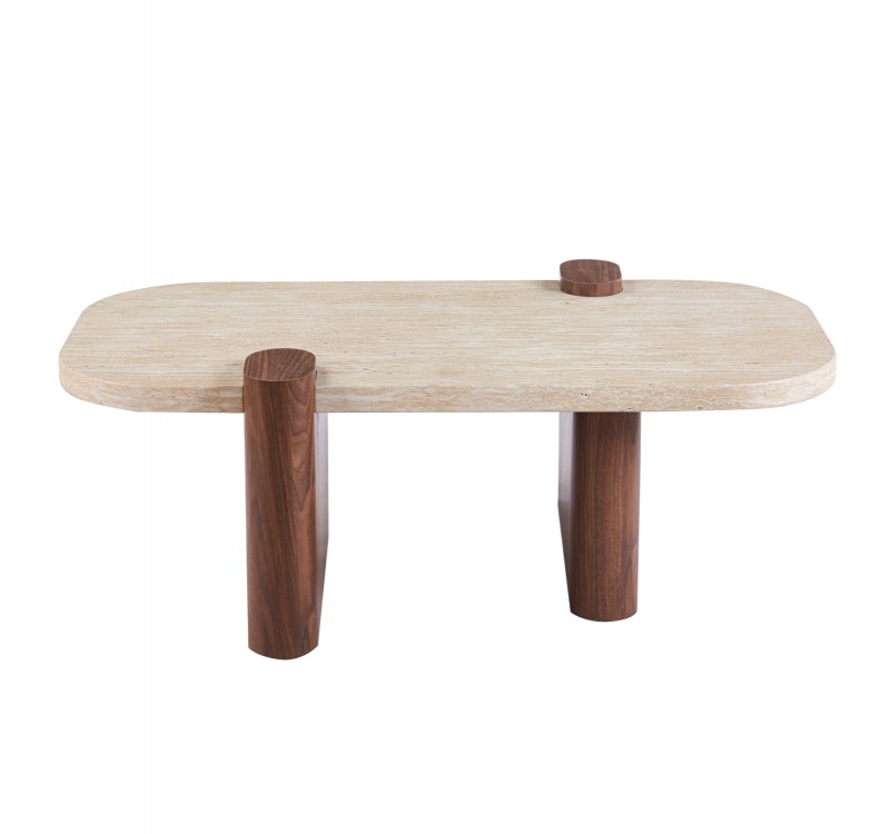 ΤΡΑΠΕΖΙ ΣΑΛΟΝΙΟΥ ARDEN HM18435 MDF TOP ΟΨΗ ΤΡΑΒΕΡΤΙΝΑΣ-MDF ΠΟΔΙΑ ΚΑΡΥΔΙ 120x60x40Υεκ