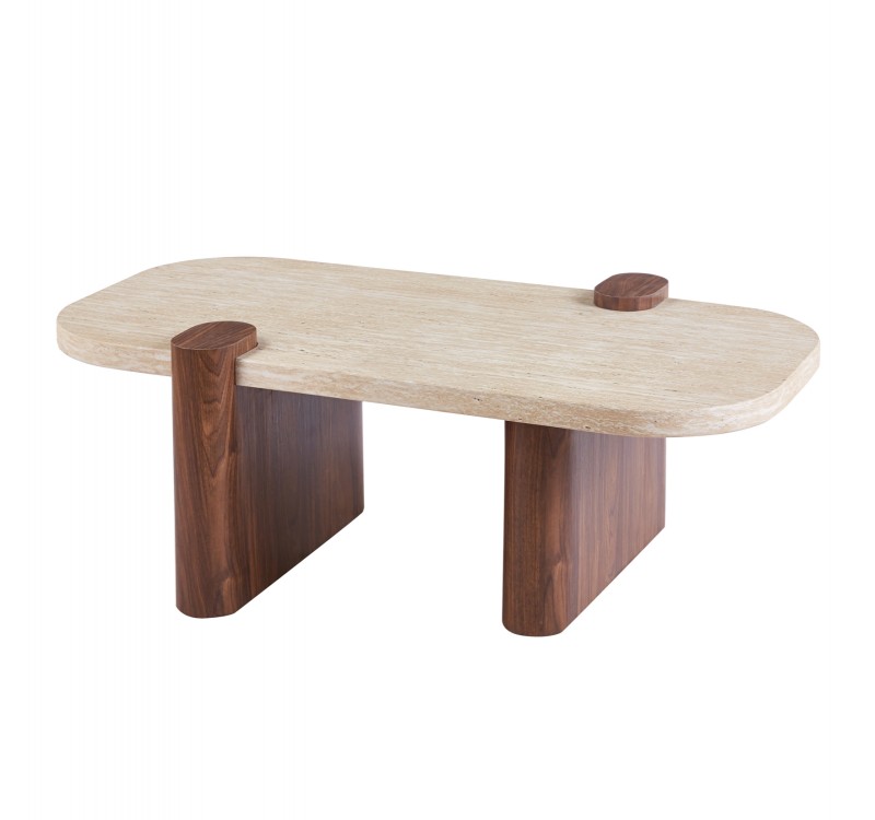 ΤΡΑΠΕΖΙ ΣΑΛΟΝΙΟΥ ARDEN HM18435 MDF TOP ΟΨΗ ΤΡΑΒΕΡΤΙΝΑΣ-MDF ΠΟΔΙΑ ΚΑΡΥΔΙ 120x60x40Υεκ