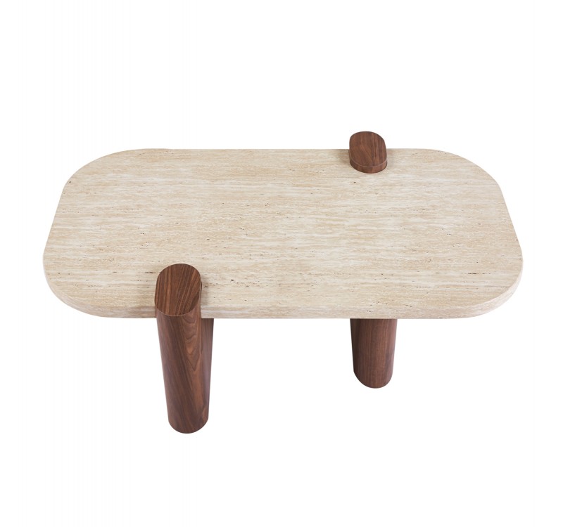 ΤΡΑΠΕΖΙ ΣΑΛΟΝΙΟΥ ARDEN HM18435 MDF TOP ΟΨΗ ΤΡΑΒΕΡΤΙΝΑΣ-MDF ΠΟΔΙΑ ΚΑΡΥΔΙ 120x60x40Υεκ