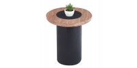 ΤΡΑΠΕΖΑΚΙ ΣΤΡΟΓΓΥΛΟ ΒΟΗΘΗΤΙKΟ OVALON HM18434.05 MDF TOP ΚΑΡΥΔΙ & ΒΑΣΗ ΜΑΥΡΗ Φ45x50Υεκ