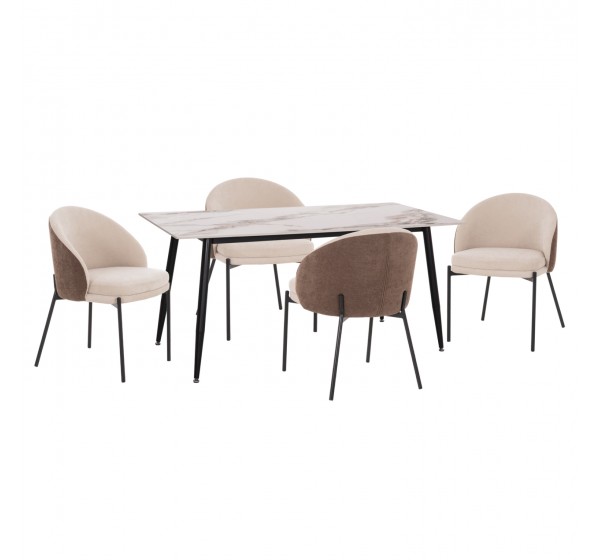 ΣΕΤ ΤΡΑΠΕΖΑΡΙΑΣ 5ΤΜΧ DETTON HM10951.02 ΚΕΡΑΜΙΚΟ TOP--ΥΦΑΣΜΑ ΜΠΕΖ/ΚΑΦΕ & ΜΕΤΑΛ.ΠΟΔΙΑ