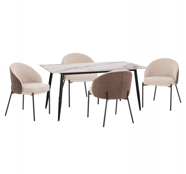 ΣΕΤ ΤΡΑΠΕΖΑΡΙΑΣ 5ΤΜΧ DETTON HM10951.02 ΚΕΡΑΜΙΚΟ TOP--ΥΦΑΣΜΑ ΜΠΕΖ/ΚΑΦΕ & ΜΕΤΑΛ.ΠΟΔΙΑ