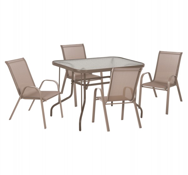 ΣΕΤ ΤΡΑΠΕΖΑΡΙΑΣ 5ΤΜΧ ADAM HM10897.04 ΤΡΑΠΕΖΙ 110x60εκ & 4 ΠΟΛΥΘΡΟΝΕΣ--ΣΑΜΠΑΝΙ