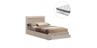 ΚΡΕΒΑΤΙ ΜΟΝΟ ΜΕ ΣΥΡΤΑΡΙ & ΣΤΡΩΜΑ MELANY HM10745.02 ΜΕΛΑΜΙΝΗ SONAMA--ΓΙΑ 90x190εκ