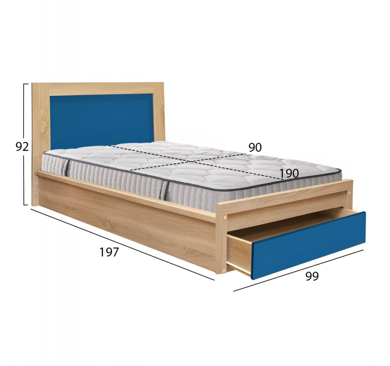 ΚΡΕΒΑΤΙ ΠΑΙΔΙΚΟ ΜΕ ΣΥΡΤΑΡΙ PLAYROOM HM10752.01 ΜΕΛΑΜΙΝΗ SONAMA/ΣΙΕΛ--ΣΤΡΩΜΑ 90x190εκ
