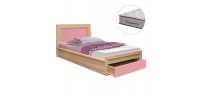 ΚΡΕΒΑΤΙ ΠΑΙΔΙΚΟ ΜΕ ΣΥΡΤΑΡΙ PLAYROOM HM10752.02 ΜΕΛΑΜΙΝΗ SONAMA/ΡΟΖ--ΣΤΡΩΜΑ 90x190εκ