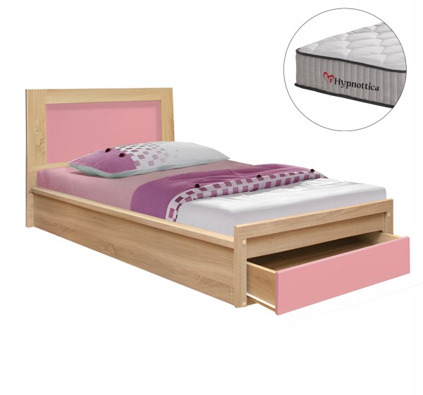 ΚΡΕΒΑΤΙ ΠΑΙΔΙΚΟ ΜΕ ΣΥΡΤΑΡΙ PLAYROOM HM10752.02 ΜΕΛΑΜΙΝΗ SONAMA/ΡΟΖ--ΣΤΡΩΜΑ 90x190εκ